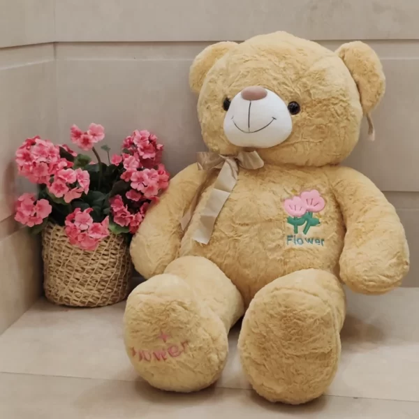 عروسک خرس بزرگ پولیشی وارداتیflower - Image 7
