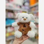 عروسک خرس لباس حیوانات نشسته وارداتی - Image 6