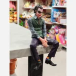 فیگور جوکر نشسته شوالیه تاریکی وارداتی با نقاب - Image 6