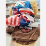 عروسک خرس کت چرم پولیشی درجه یک وارداتی - تصویر 4