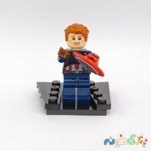 مینی فیگور لگو کاپیتان مارول Captain Marvel به همراه سپر و چکش طلایی